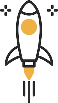 Rocket Skined Filled Icon vector