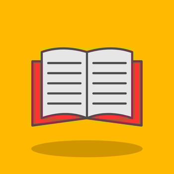 Book Filled Shadow Icon vector