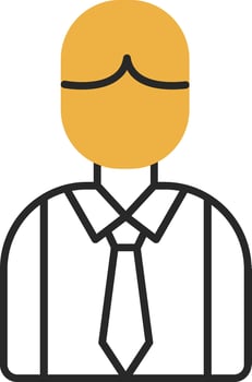 Employee Skined Filled Icon vector