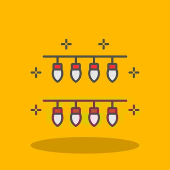 Lights Filled Shadow Icon vector