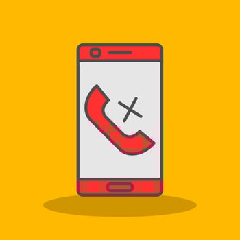 Missed Call Filled Shadow Icon vector