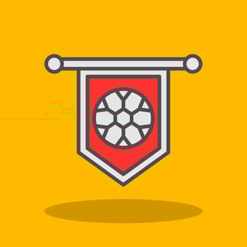 Football Banner Filled Shadow Icon vector