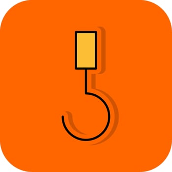 Hook Filled Orange background Icon vector