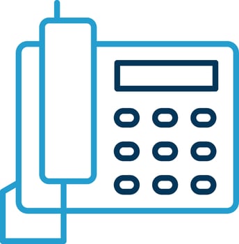 Telephone Line Blue Two Color Icon vector