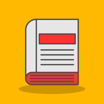 Book Filled Shadow Icon vector