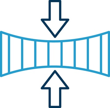 Elasticity Line Blue Two Color Icon vector