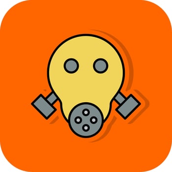 Gas Mask Filled Orange background Icon vector