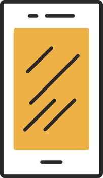 Mobile Phone Skined Filled Icon vector