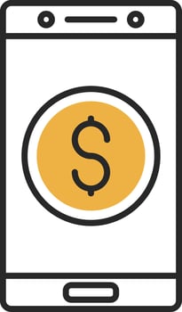 Currency Skined Filled Icon vector