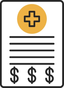 Medical Bill Skined Filled Icon vector