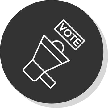 Campaign Line Grey Circle Icon vector