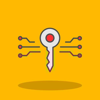 Digital Key Filled Shadow Icon vector