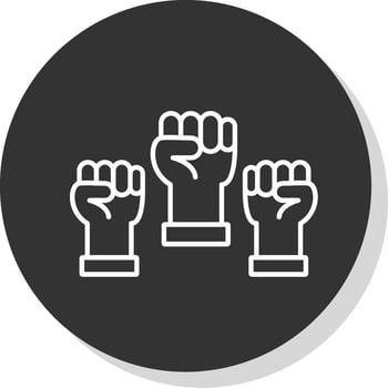 Protest Line Grey Circle Icon vector