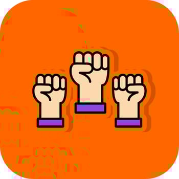 Protest Filled Orange background Icon vector