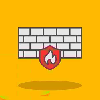 Firewall Filled Shadow Icon vector