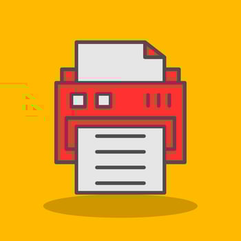 Printer Filled Shadow Icon vector