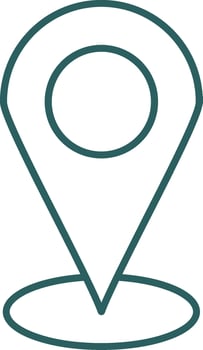Starred Location Line Gradient Round Corner Icon vector