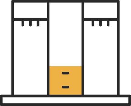 Closet Skined Filled Icon vector
