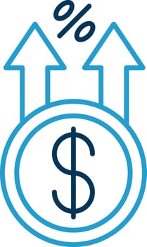 Profit Line Blue Two Color Icon vector