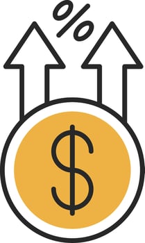 Profit Skined Filled Icon vector