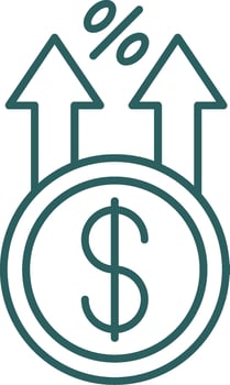 Profit Line Gradient Round Corner Icon vector