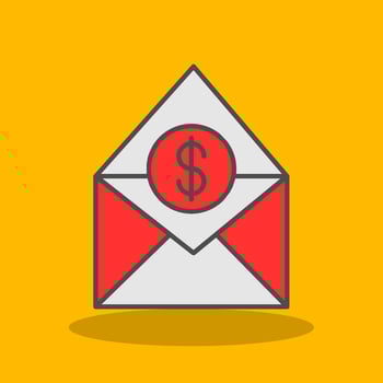 Salary Mail Filled Shadow Icon vector