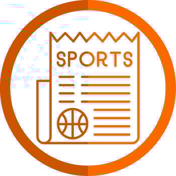 Sports News Line Orange Circle Icon vector