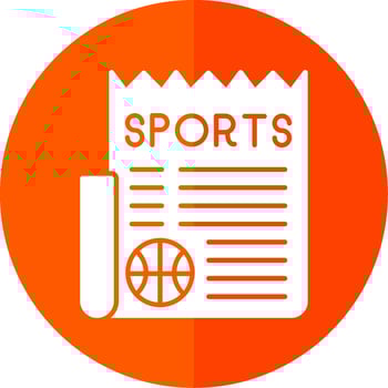 Sports News Glyph Red Circle Icon vector