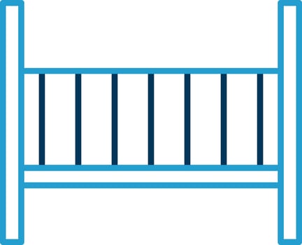 Baby Crib Line Blue Two Color Icon vector