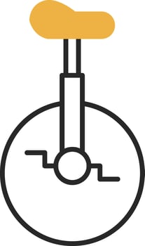 Monocycle Skined Filled Icon vector