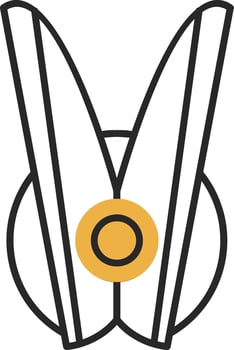 Clothespin Skined Filled Icon vector