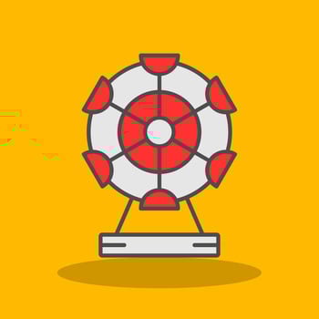 Ferris Wheel Filled Shadow Icon vector
