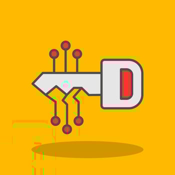 Key Filled Shadow Icon vector