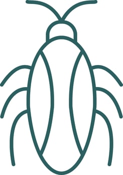 Cockroach Line Gradient Round Corner Icon vector