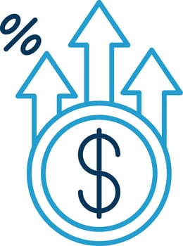 Profit Line Blue Two Color Icon vector