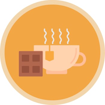 Hot Chocolate Flat Multi Circle Icon vector