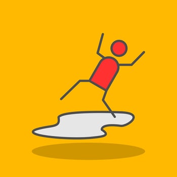 Slippery Filled Shadow Icon vector
