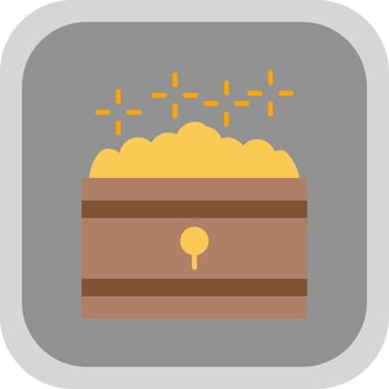 Treasure Flat Round Corner Icon vector