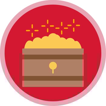 Treasure Flat Multi Circle Icon vector