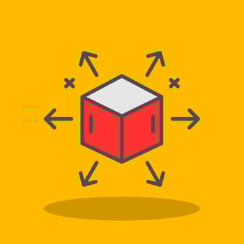 Distribution Filled Shadow Icon vector