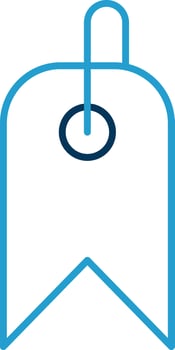Tag Line Blue Two Color Icon vector