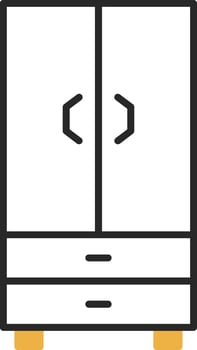 Cupboard Skined Filled Icon vector
