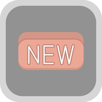 New Card Flat Round Corner Icon vector