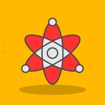 Atom Filled Shadow Icon vector