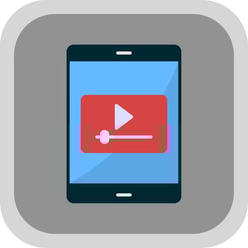 Mobile Marketing Flat Round Corner Icon vector