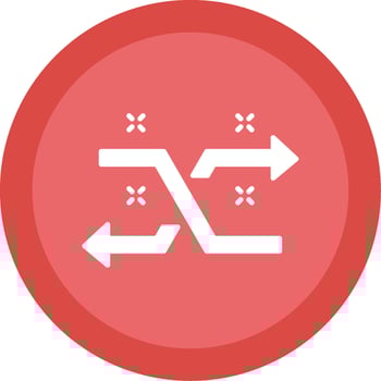 Shuffle Glyph Multi Circle Icon vector