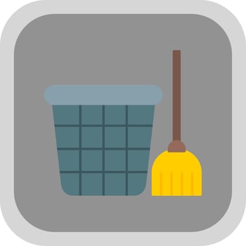 Mop Flat Round Corner Icon vector