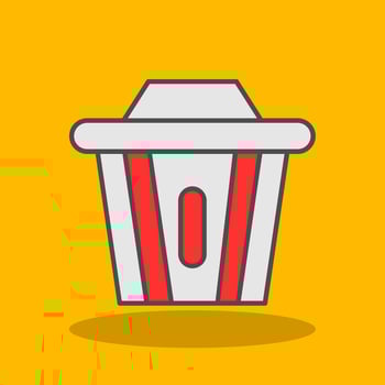 Recycle Bin Filled Shadow Icon vector