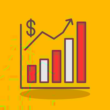 Stocks Filled Shadow Icon vector
