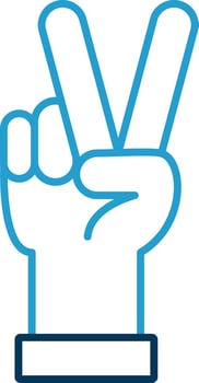 Peace Line Blue Two Color Icon vector